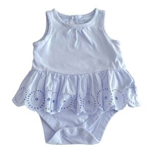 058 GAP Light Purple Eyelet Ruffle Bodysuit
